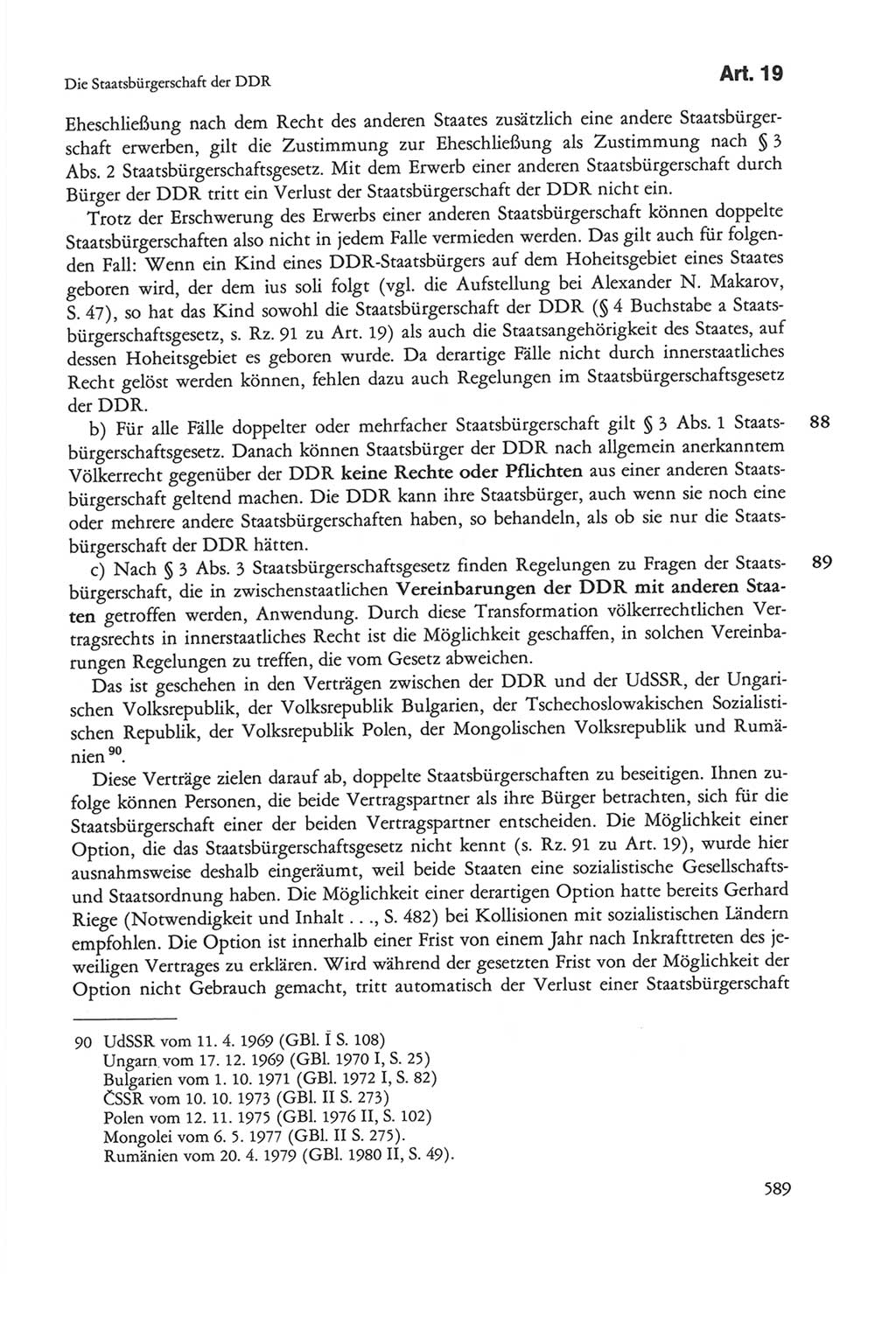 Die sozialistische Verfassung der Deutschen Demokratischen Republik (DDR), Kommentar mit einem Nachtrag 1997, Seite 589 (Soz. Verf. DDR Komm. Nachtr. 1997, S. 589)