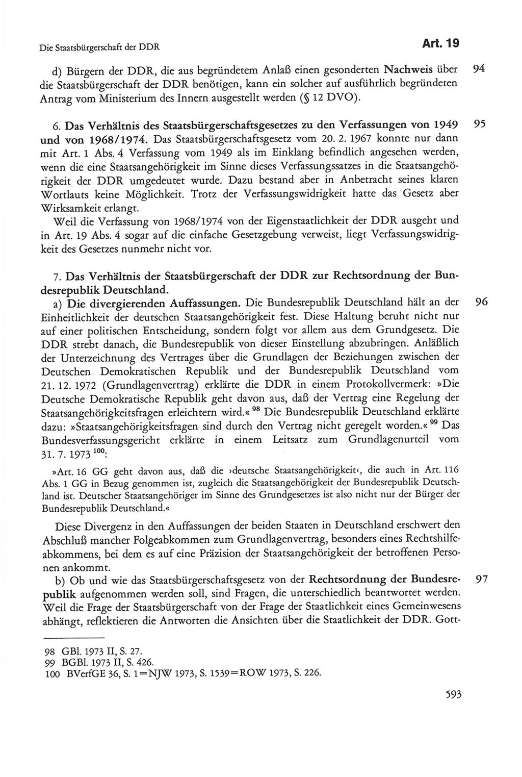 Die sozialistische Verfassung der Deutschen Demokratischen Republik (DDR), Kommentar mit einem Nachtrag 1997, Seite 593 (Soz. Verf. DDR Komm. Nachtr. 1997, S. 593)