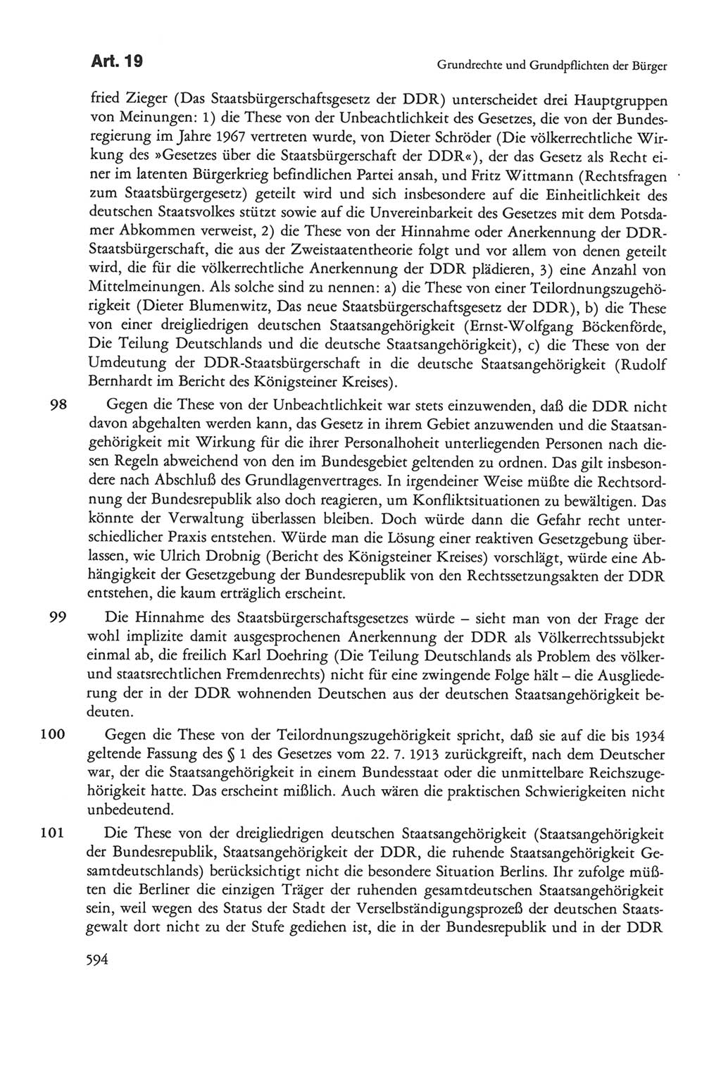 Die sozialistische Verfassung der Deutschen Demokratischen Republik (DDR), Kommentar mit einem Nachtrag 1997, Seite 594 (Soz. Verf. DDR Komm. Nachtr. 1997, S. 594)