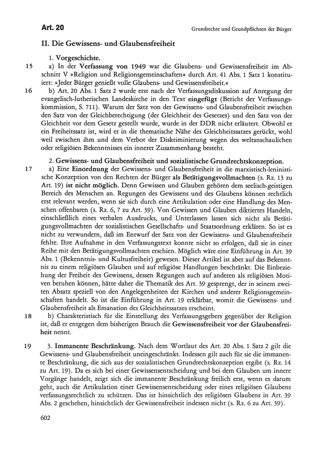 Die sozialistische Verfassung der Deutschen Demokratischen Republik (DDR), Kommentar mit einem Nachtrag 1997, Seite 602 (Soz. Verf. DDR Komm. Nachtr. 1997, S. 602)