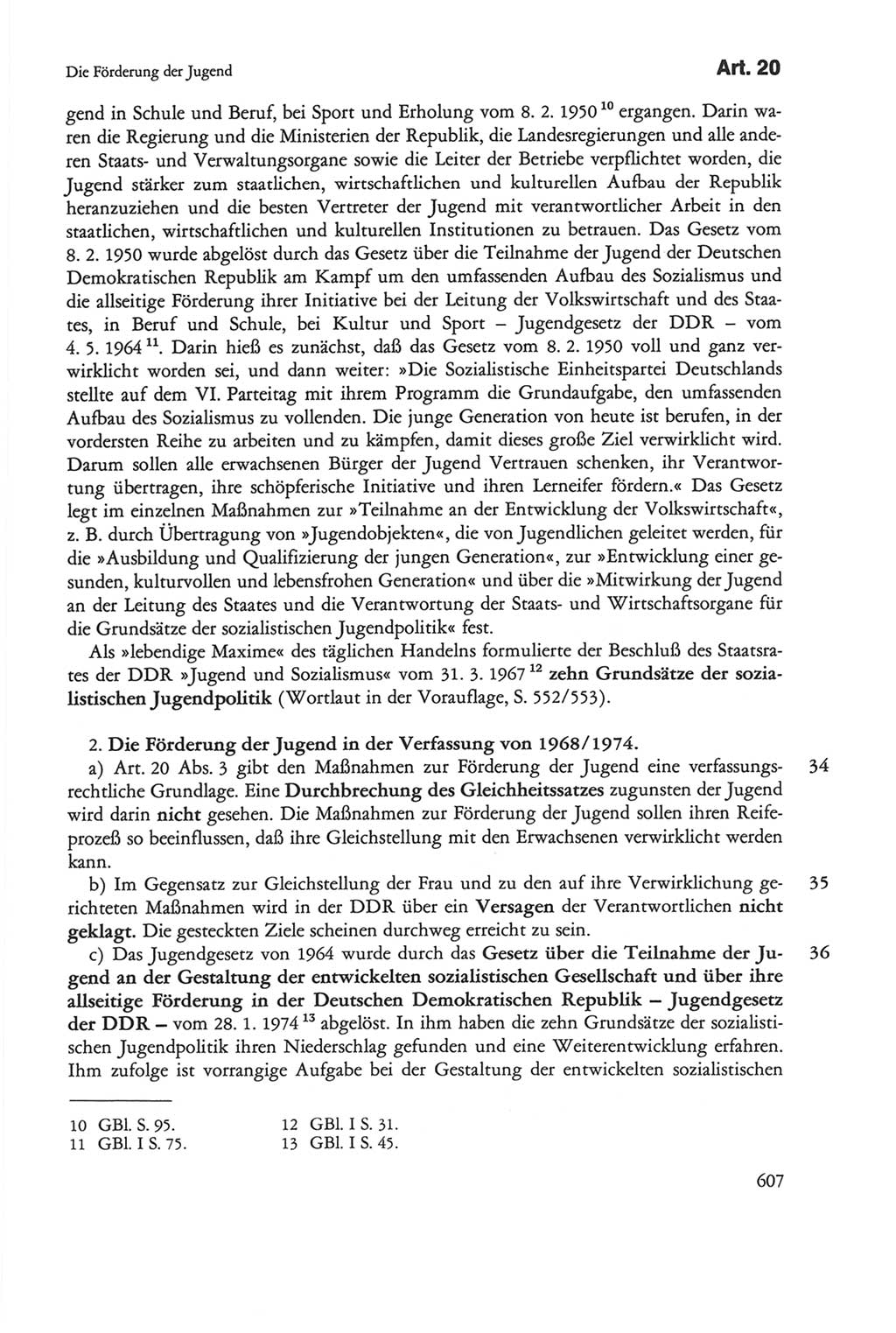 Die sozialistische Verfassung der Deutschen Demokratischen Republik (DDR), Kommentar mit einem Nachtrag 1997, Seite 607 (Soz. Verf. DDR Komm. Nachtr. 1997, S. 607)