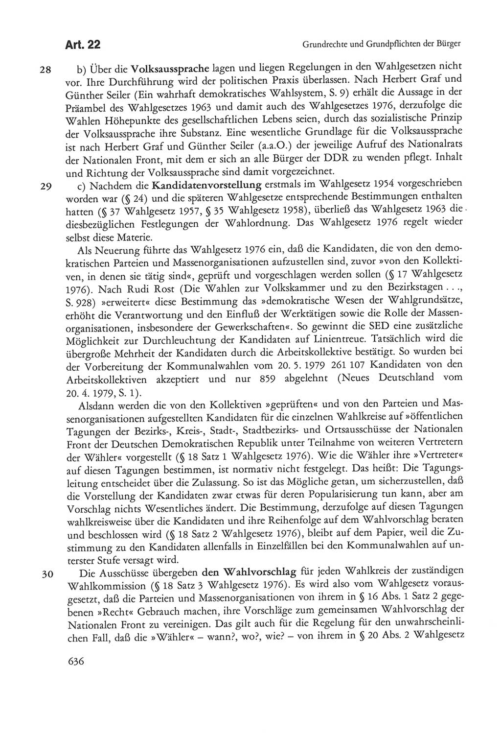 Die sozialistische Verfassung der Deutschen Demokratischen Republik (DDR), Kommentar mit einem Nachtrag 1997, Seite 636 (Soz. Verf. DDR Komm. Nachtr. 1997, S. 636)