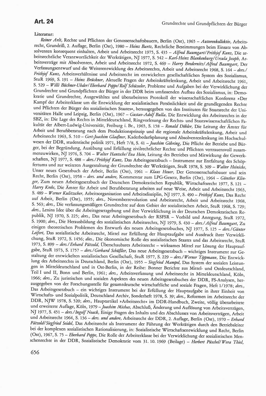 Die sozialistische Verfassung der Deutschen Demokratischen Republik (DDR), Kommentar mit einem Nachtrag 1997, Seite 656 (Soz. Verf. DDR Komm. Nachtr. 1997, S. 656)