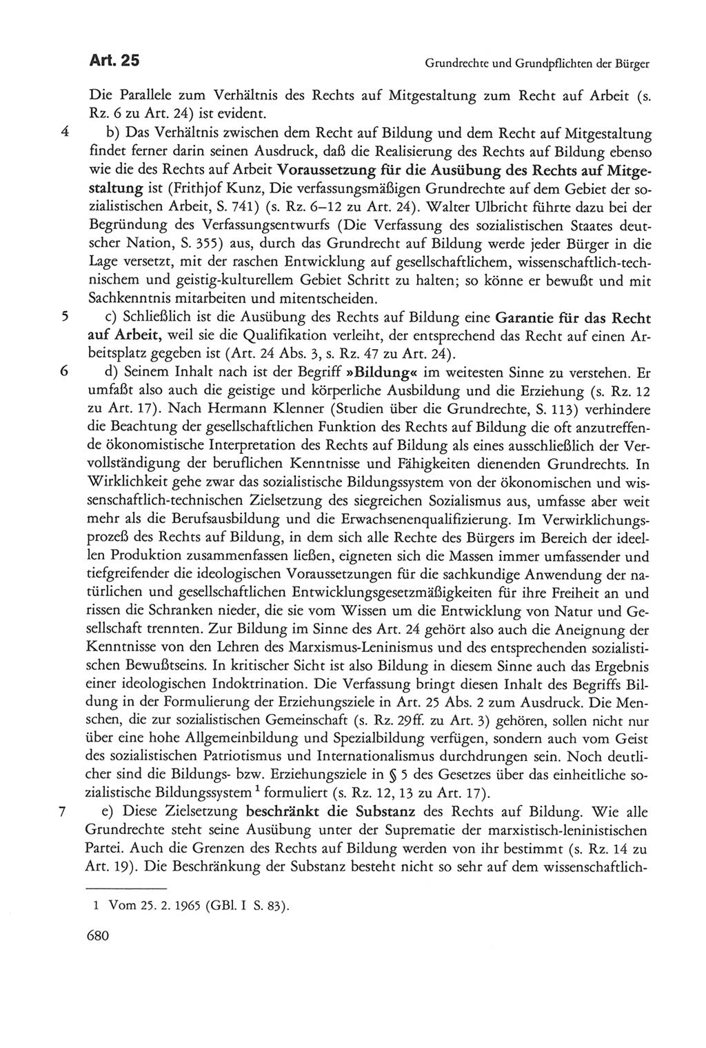 Die sozialistische Verfassung der Deutschen Demokratischen Republik (DDR), Kommentar mit einem Nachtrag 1997, Seite 680 (Soz. Verf. DDR Komm. Nachtr. 1997, S. 680)