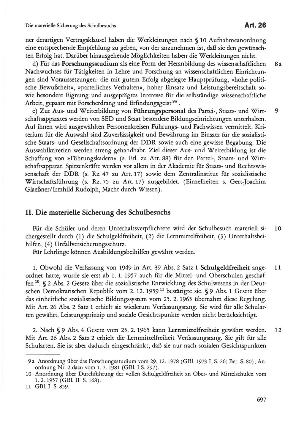 Die sozialistische Verfassung der Deutschen Demokratischen Republik (DDR), Kommentar mit einem Nachtrag 1997, Seite 697 (Soz. Verf. DDR Komm. Nachtr. 1997, S. 697)