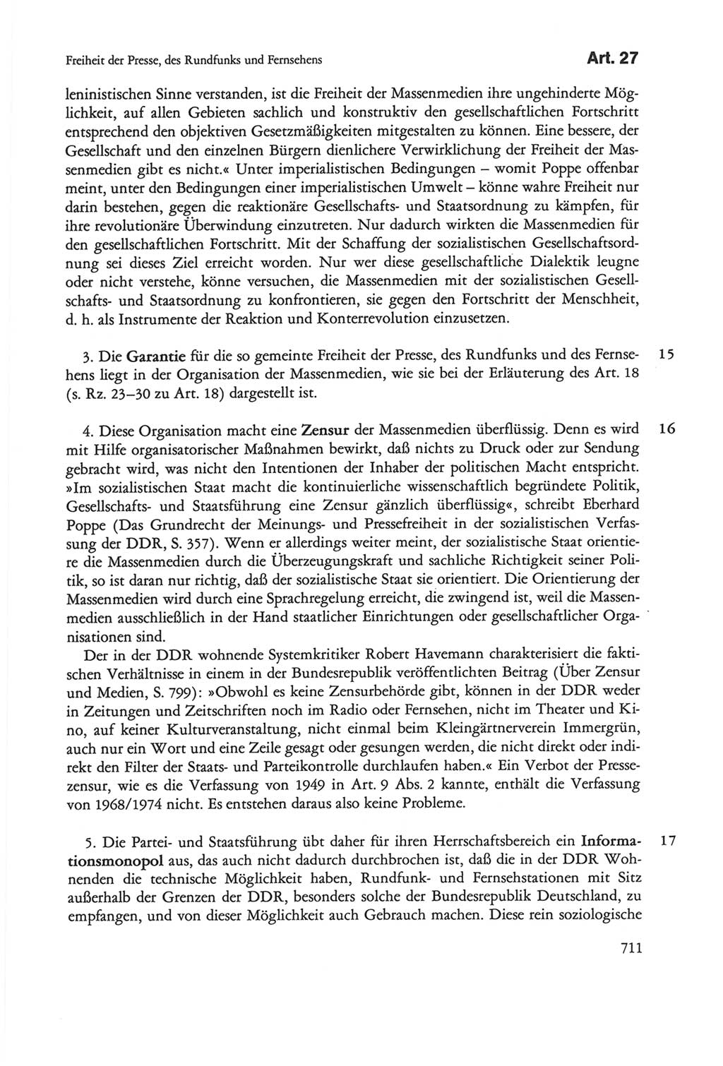 Die sozialistische Verfassung der Deutschen Demokratischen Republik (DDR), Kommentar mit einem Nachtrag 1997, Seite 711 (Soz. Verf. DDR Komm. Nachtr. 1997, S. 711)