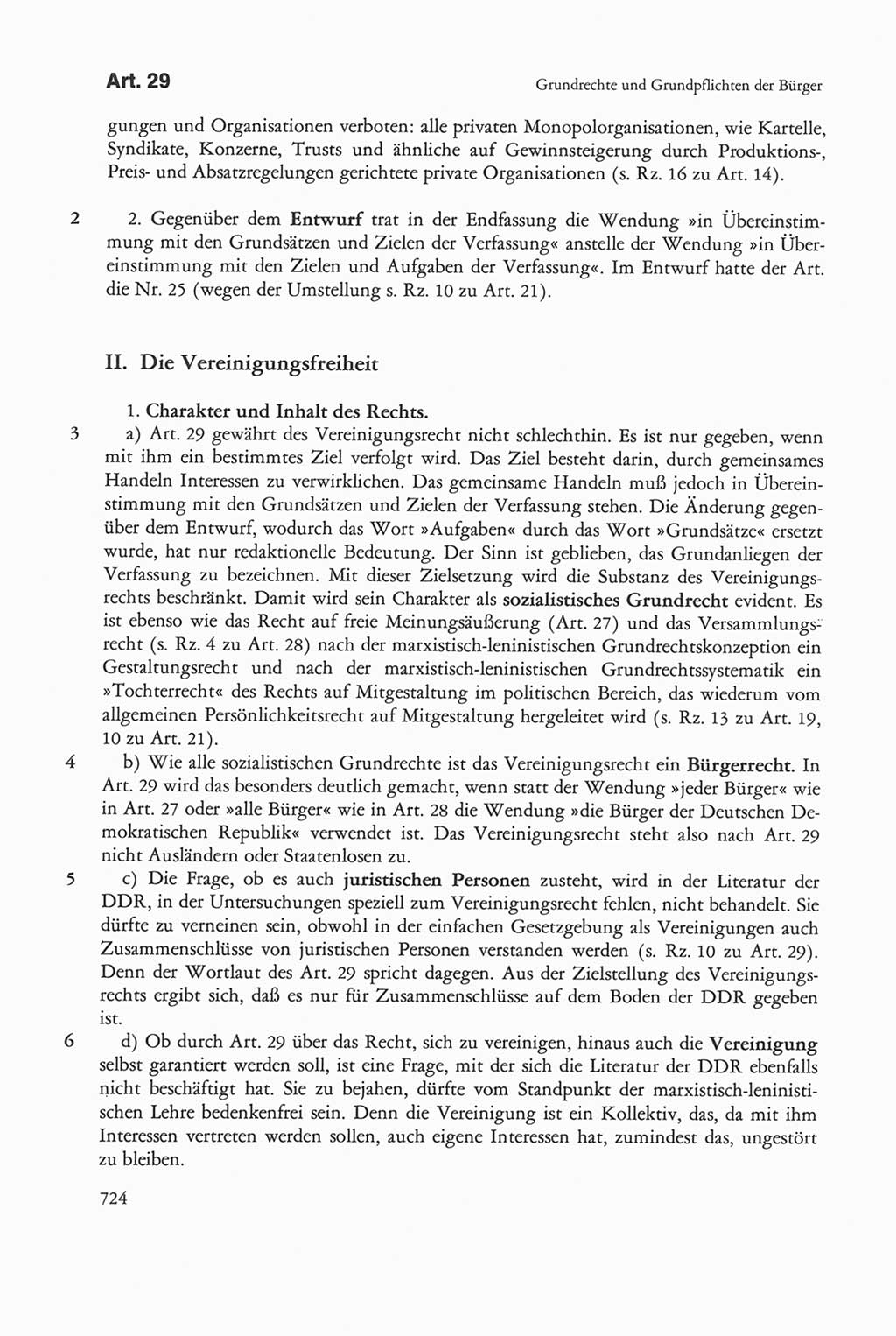 Die sozialistische Verfassung der Deutschen Demokratischen Republik (DDR), Kommentar mit einem Nachtrag 1997, Seite 724 (Soz. Verf. DDR Komm. Nachtr. 1997, S. 724)