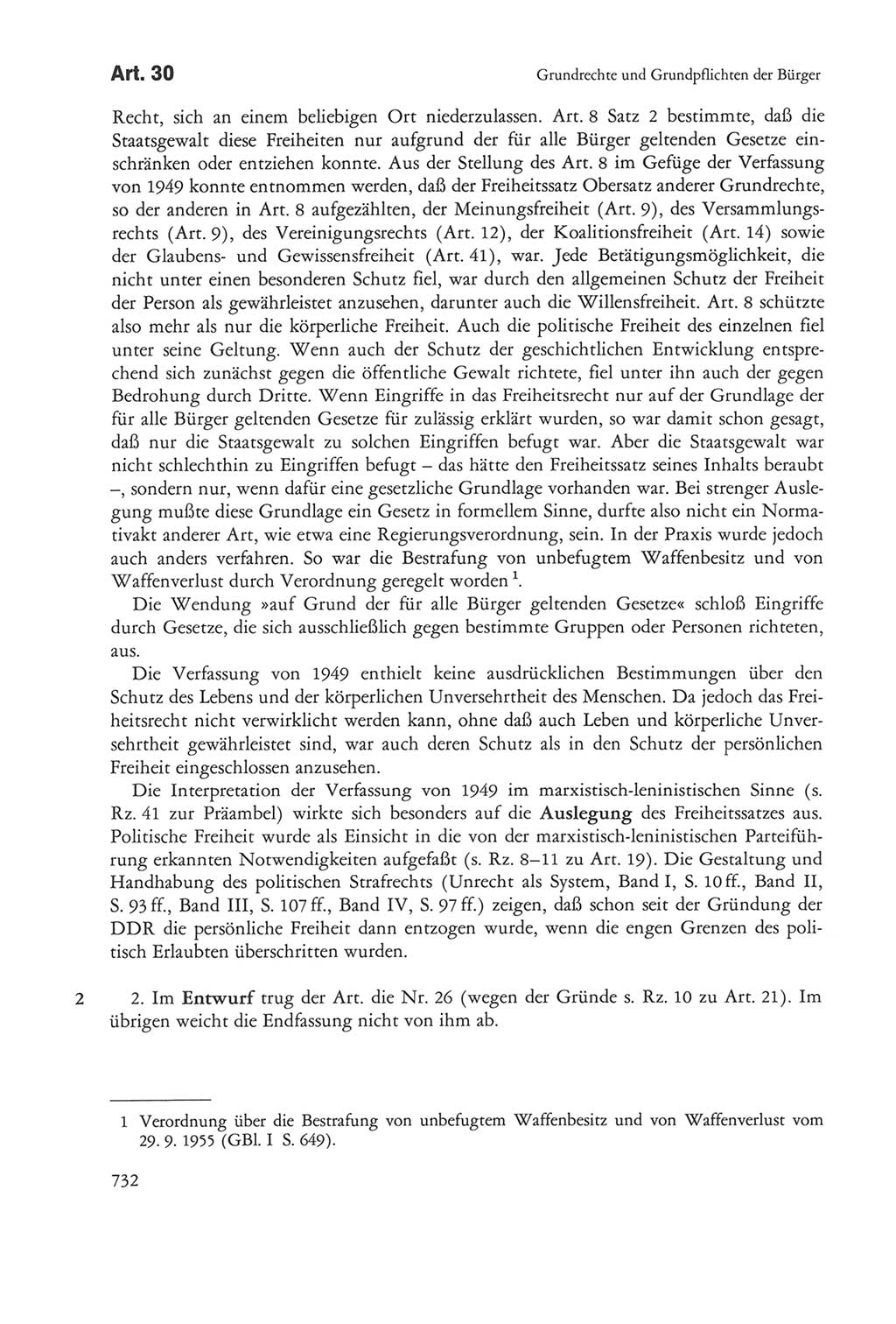 Die sozialistische Verfassung der Deutschen Demokratischen Republik (DDR), Kommentar mit einem Nachtrag 1997, Seite 732 (Soz. Verf. DDR Komm. Nachtr. 1997, S. 732)