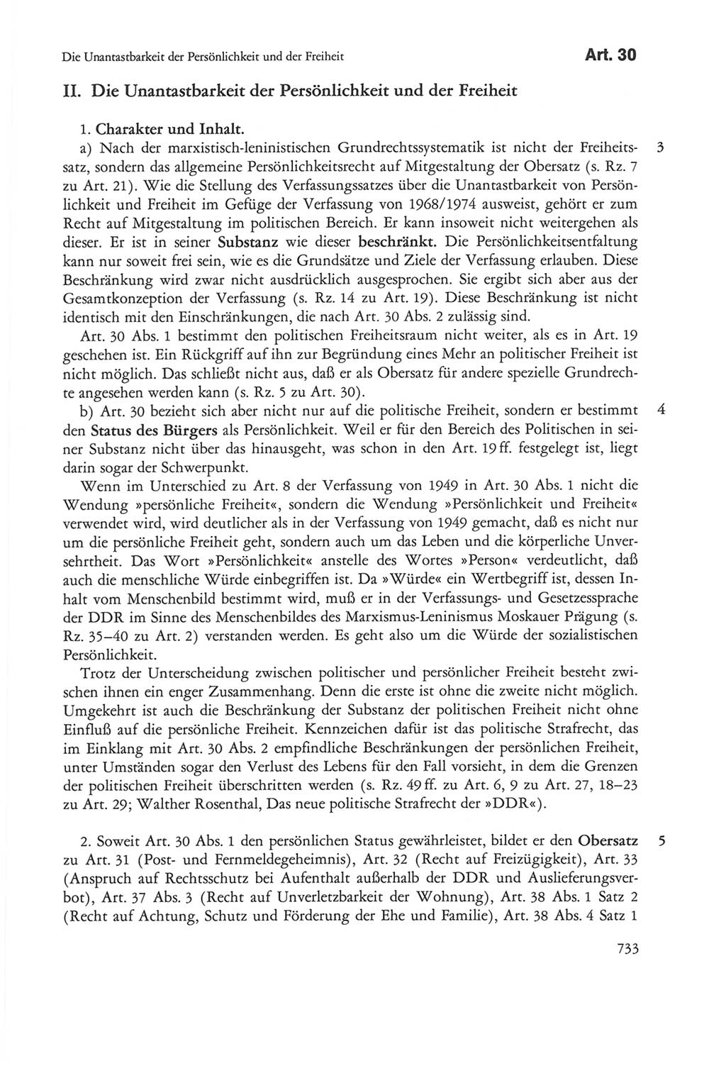 Die sozialistische Verfassung der Deutschen Demokratischen Republik (DDR), Kommentar mit einem Nachtrag 1997, Seite 733 (Soz. Verf. DDR Komm. Nachtr. 1997, S. 733)