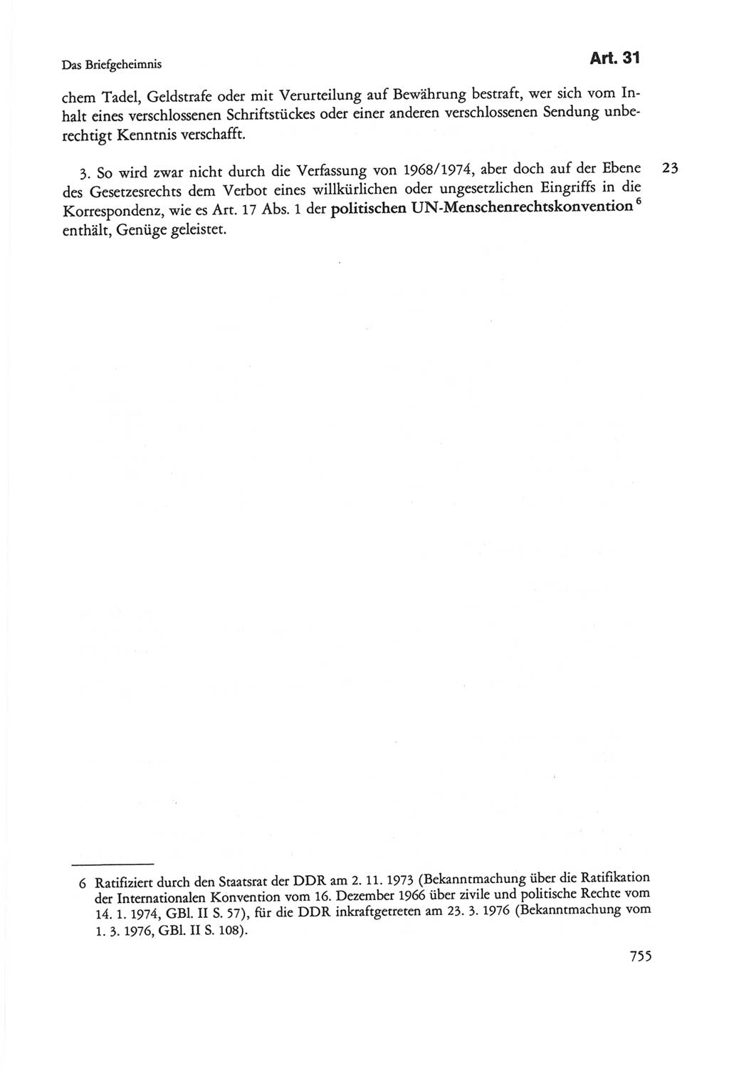 Die sozialistische Verfassung der Deutschen Demokratischen Republik (DDR), Kommentar mit einem Nachtrag 1997, Seite 755 (Soz. Verf. DDR Komm. Nachtr. 1997, S. 755)