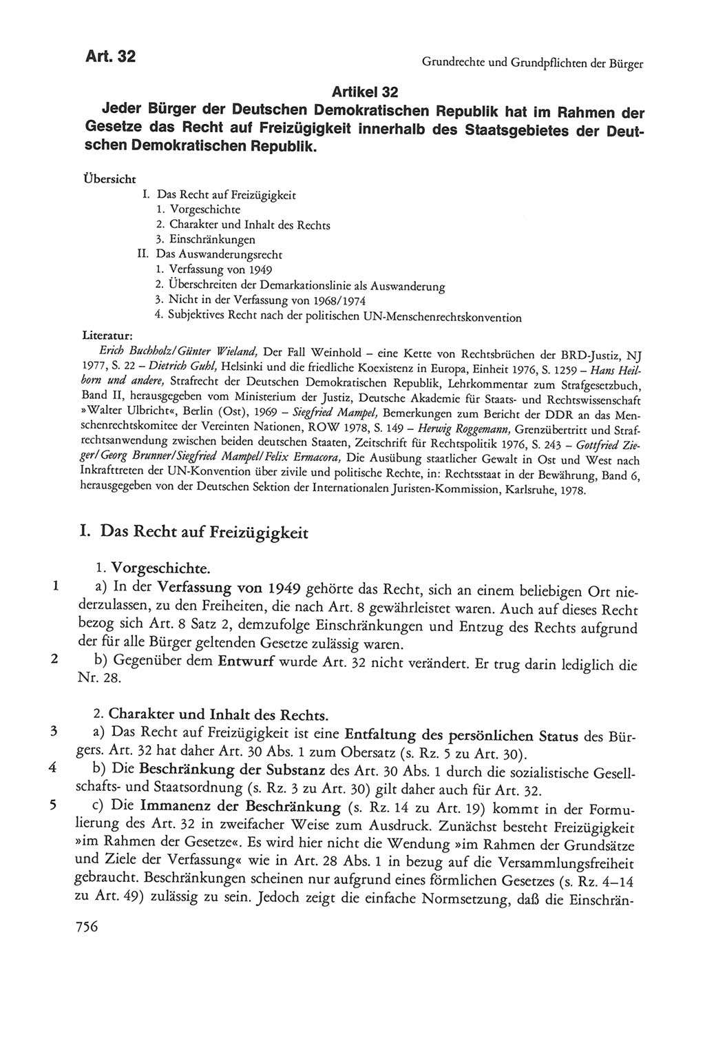 Die sozialistische Verfassung der Deutschen Demokratischen Republik (DDR), Kommentar mit einem Nachtrag 1997, Seite 756 (Soz. Verf. DDR Komm. Nachtr. 1997, S. 756)