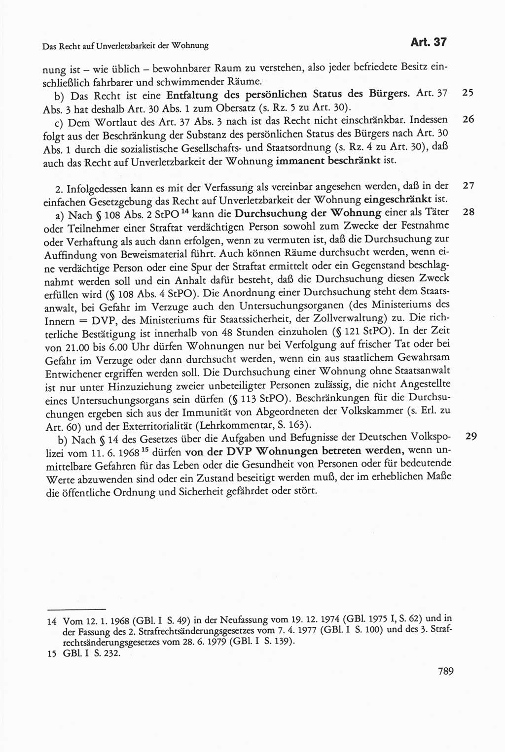 Die sozialistische Verfassung der Deutschen Demokratischen Republik (DDR), Kommentar mit einem Nachtrag 1997, Seite 789 (Soz. Verf. DDR Komm. Nachtr. 1997, S. 789)