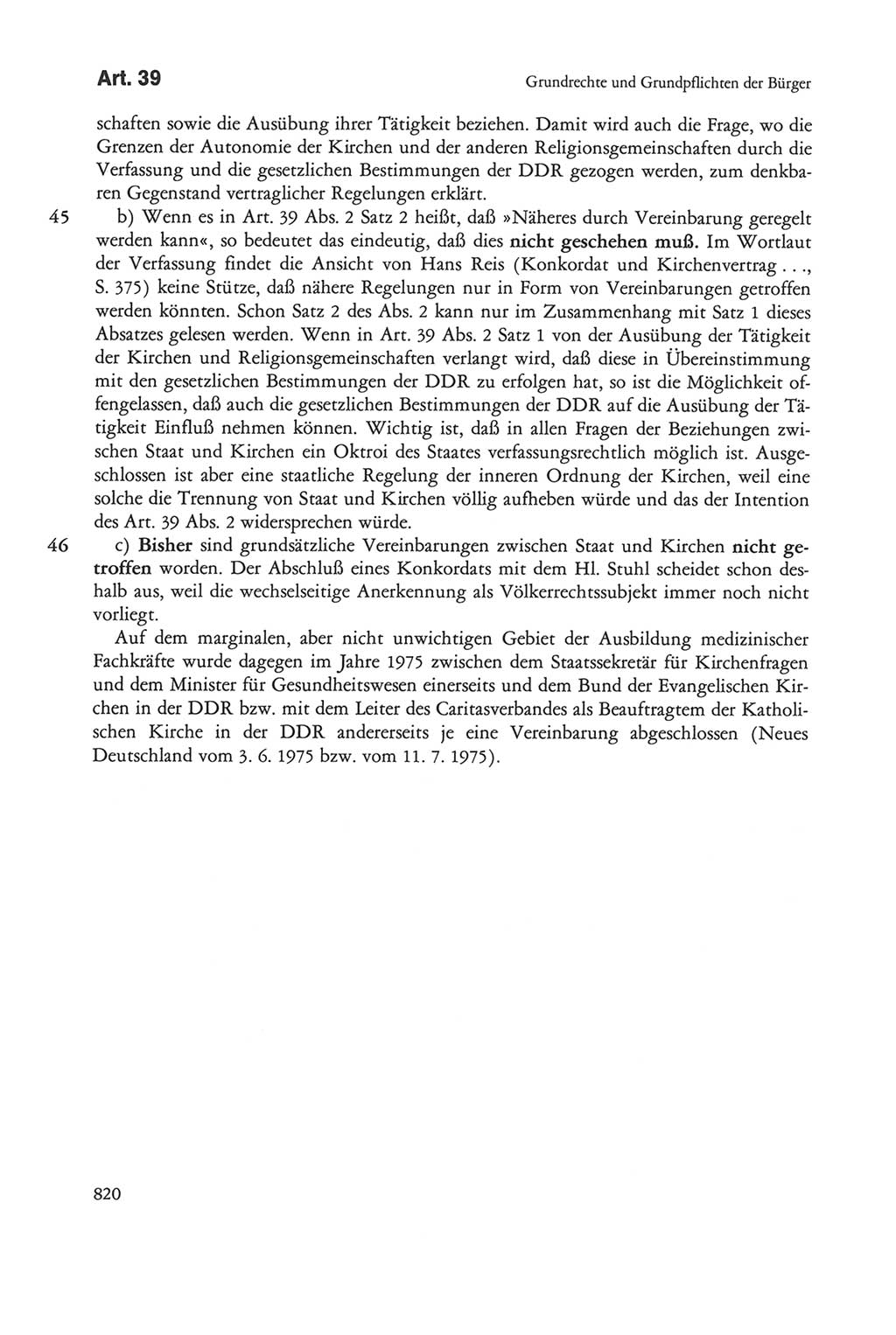 Die sozialistische Verfassung der Deutschen Demokratischen Republik (DDR), Kommentar mit einem Nachtrag 1997, Seite 820 (Soz. Verf. DDR Komm. Nachtr. 1997, S. 820)