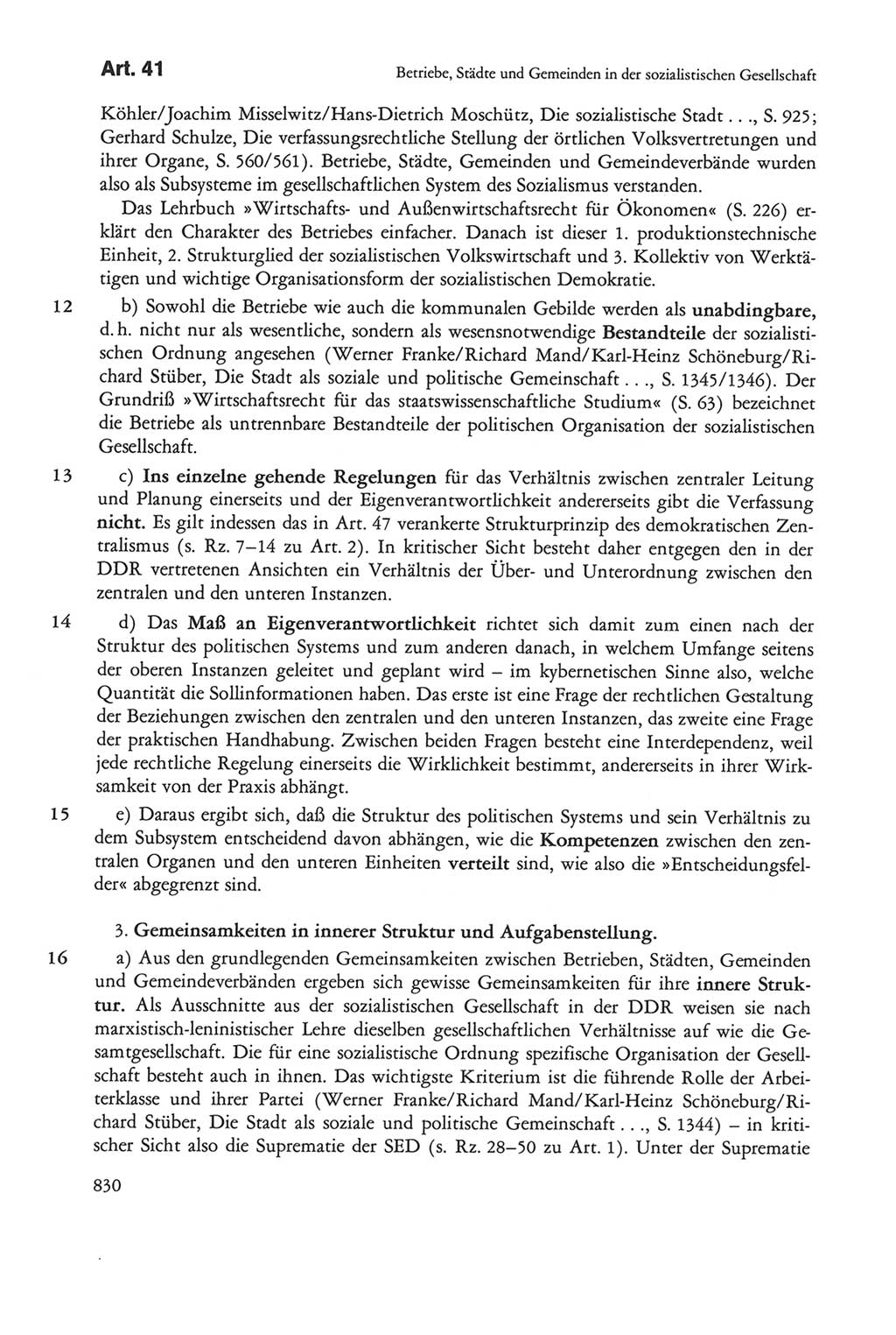 Die sozialistische Verfassung der Deutschen Demokratischen Republik (DDR), Kommentar mit einem Nachtrag 1997, Seite 830 (Soz. Verf. DDR Komm. Nachtr. 1997, S. 830)