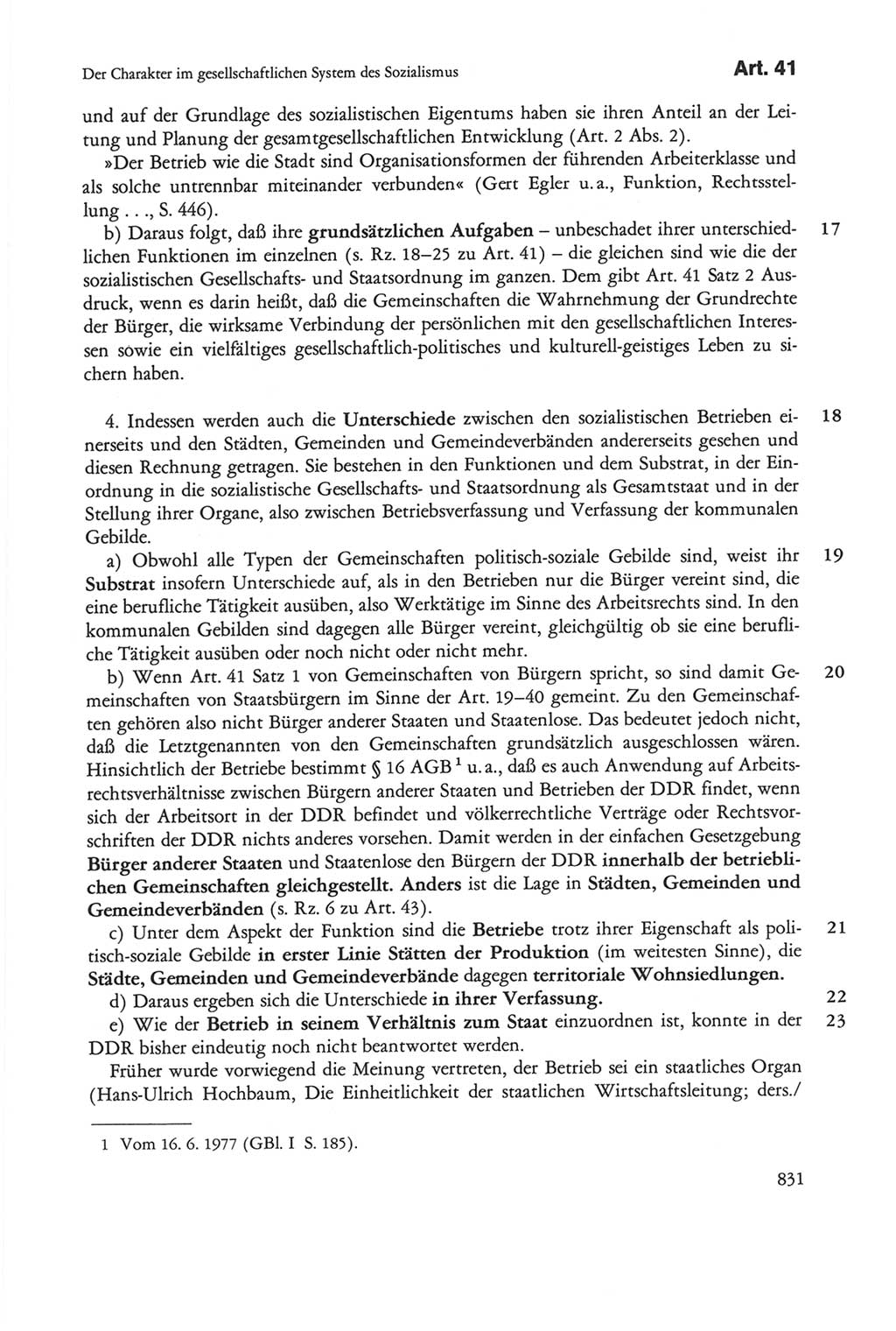 Die sozialistische Verfassung der Deutschen Demokratischen Republik (DDR), Kommentar mit einem Nachtrag 1997, Seite 831 (Soz. Verf. DDR Komm. Nachtr. 1997, S. 831)