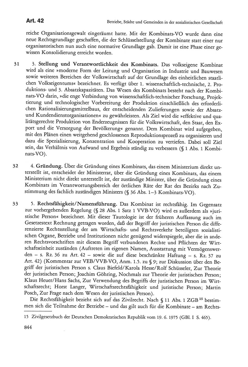 Die sozialistische Verfassung der Deutschen Demokratischen Republik (DDR), Kommentar mit einem Nachtrag 1997, Seite 844 (Soz. Verf. DDR Komm. Nachtr. 1997, S. 844)