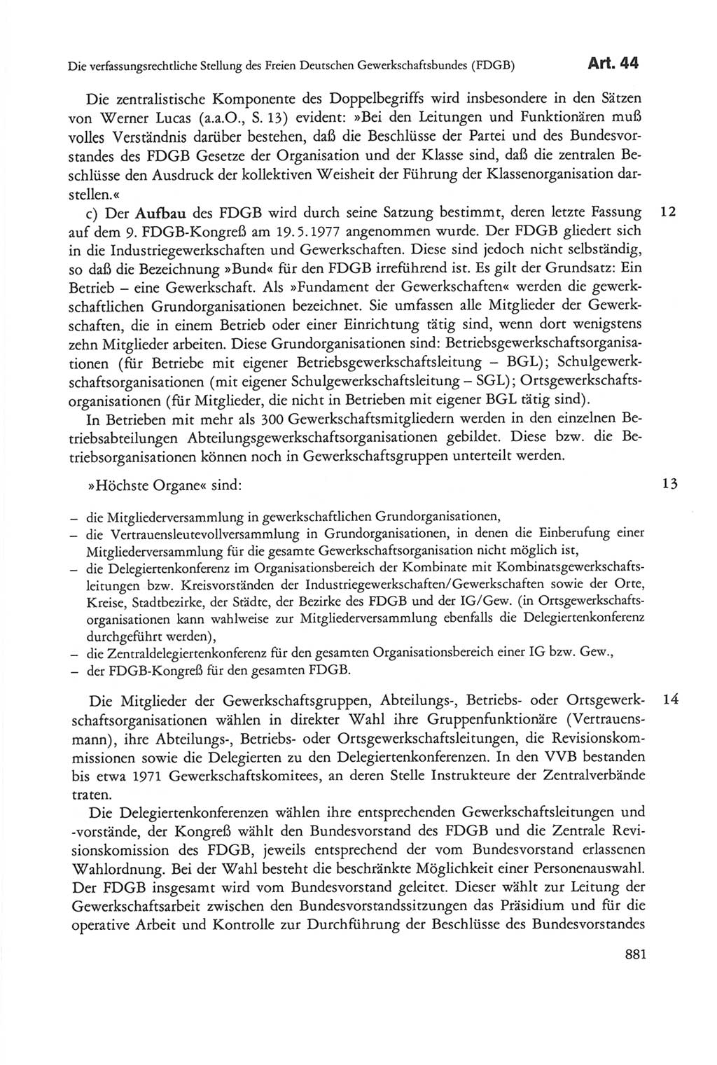 Die sozialistische Verfassung der Deutschen Demokratischen Republik (DDR), Kommentar mit einem Nachtrag 1997, Seite 881 (Soz. Verf. DDR Komm. Nachtr. 1997, S. 881)