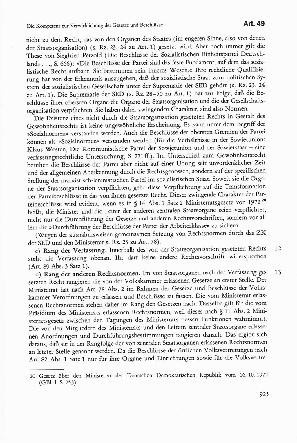 Die sozialistische Verfassung der Deutschen Demokratischen Republik (DDR), Kommentar mit einem Nachtrag 1997, Seite 925 (Soz. Verf. DDR Komm. Nachtr. 1997, S. 925)