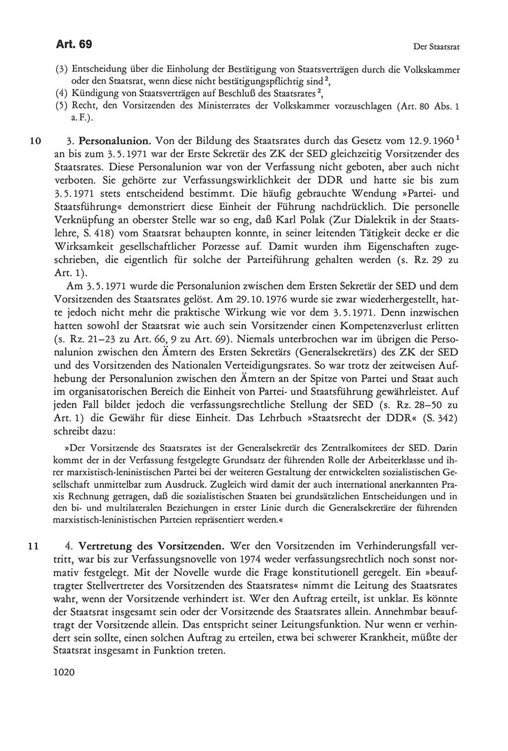 Die sozialistische Verfassung der Deutschen Demokratischen Republik (DDR), Kommentar mit einem Nachtrag 1997, Seite 1020 (Soz. Verf. DDR Komm. Nachtr. 1997, S. 1020)