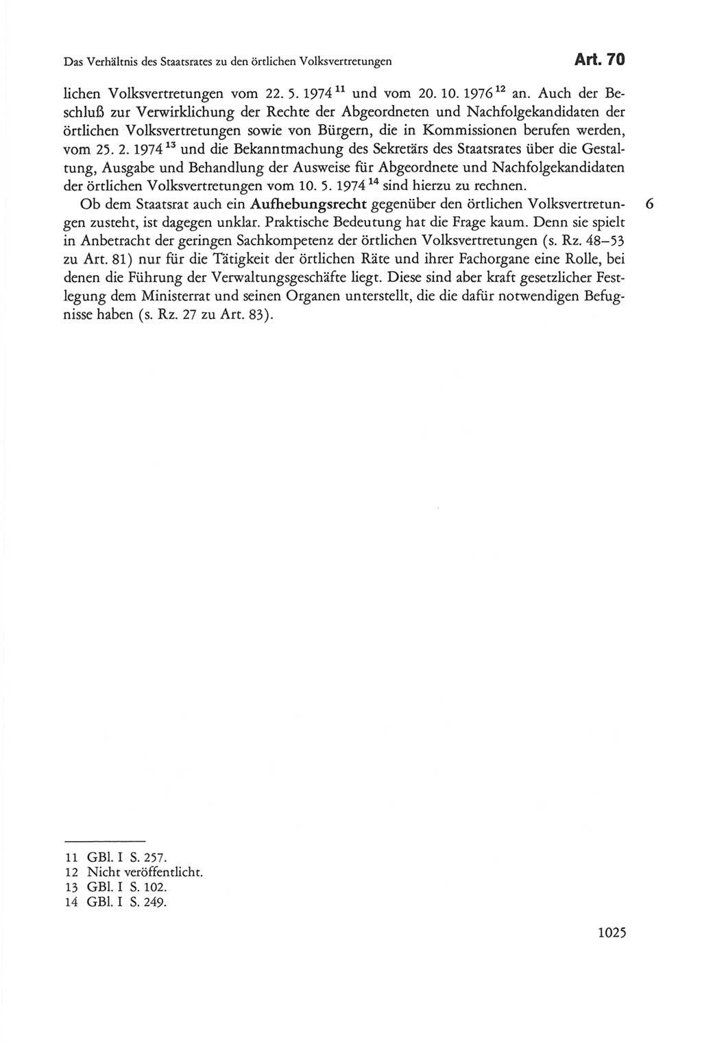 Die sozialistische Verfassung der Deutschen Demokratischen Republik (DDR), Kommentar mit einem Nachtrag 1997, Seite 1025 (Soz. Verf. DDR Komm. Nachtr. 1997, S. 1025)