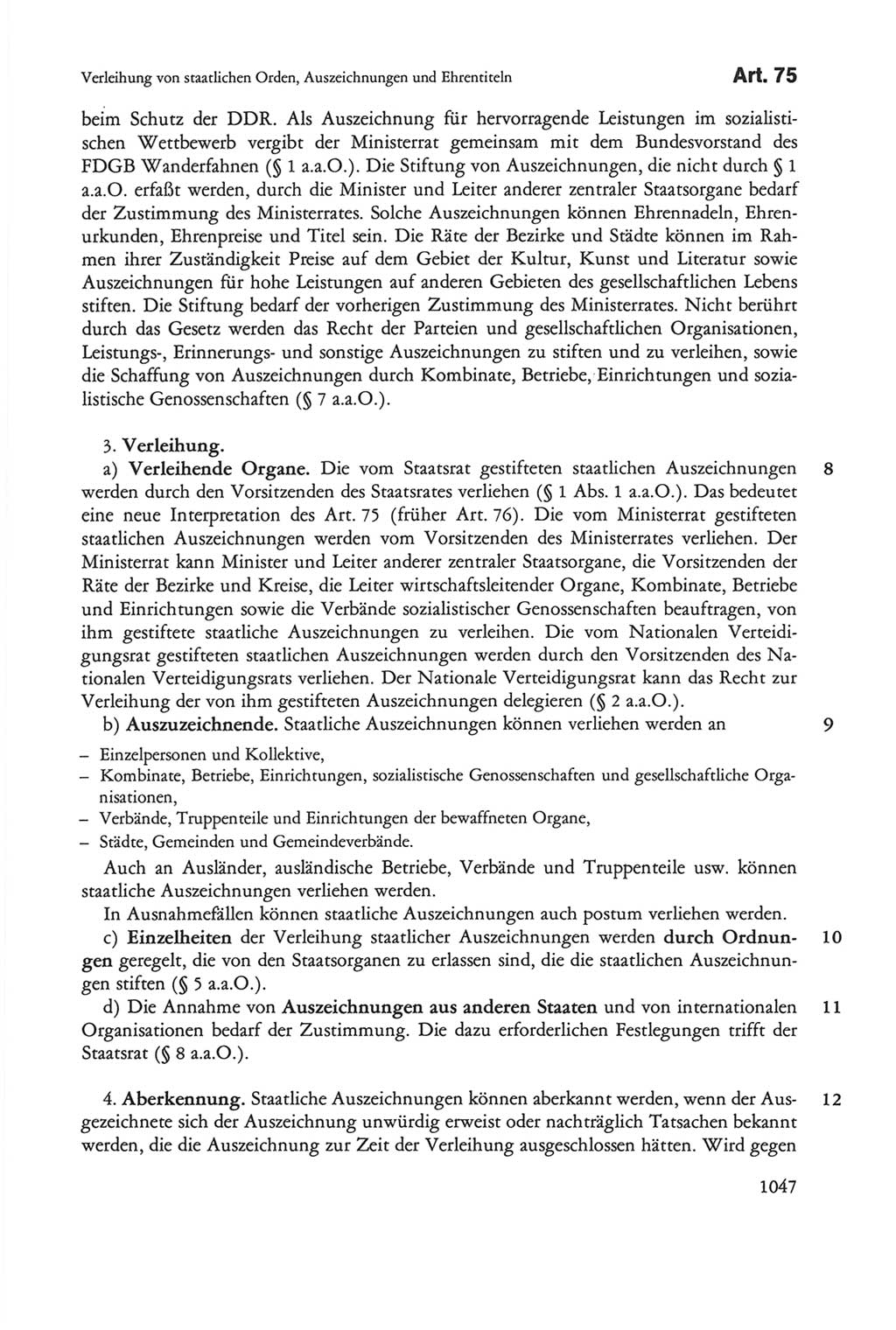 Die sozialistische Verfassung der Deutschen Demokratischen Republik (DDR), Kommentar mit einem Nachtrag 1997, Seite 1047 (Soz. Verf. DDR Komm. Nachtr. 1997, S. 1047)