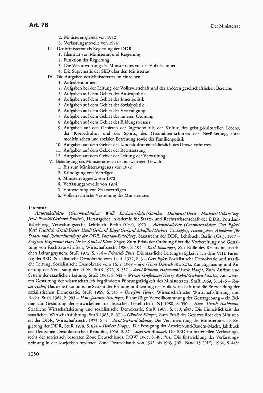 Die sozialistische Verfassung der Deutschen Demokratischen Republik (DDR), Kommentar mit einem Nachtrag 1997, Seite 1050 (Soz. Verf. DDR Komm. Nachtr. 1997, S. 1050)