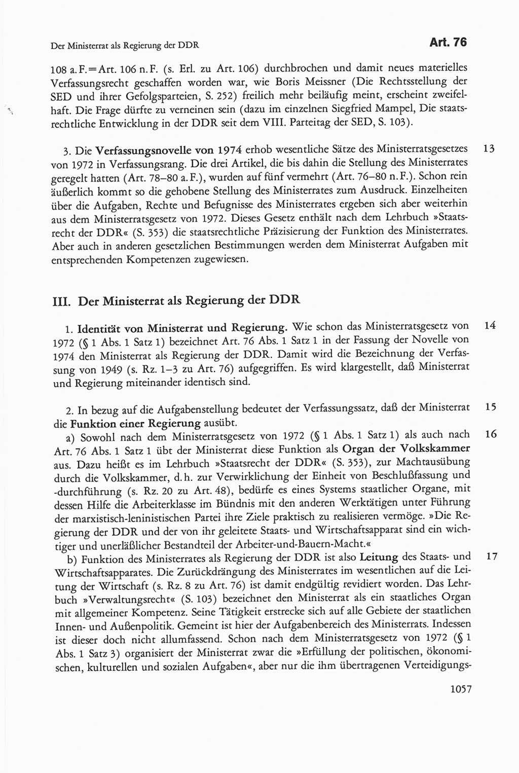 Die sozialistische Verfassung der Deutschen Demokratischen Republik (DDR), Kommentar mit einem Nachtrag 1997, Seite 1057 (Soz. Verf. DDR Komm. Nachtr. 1997, S. 1057)