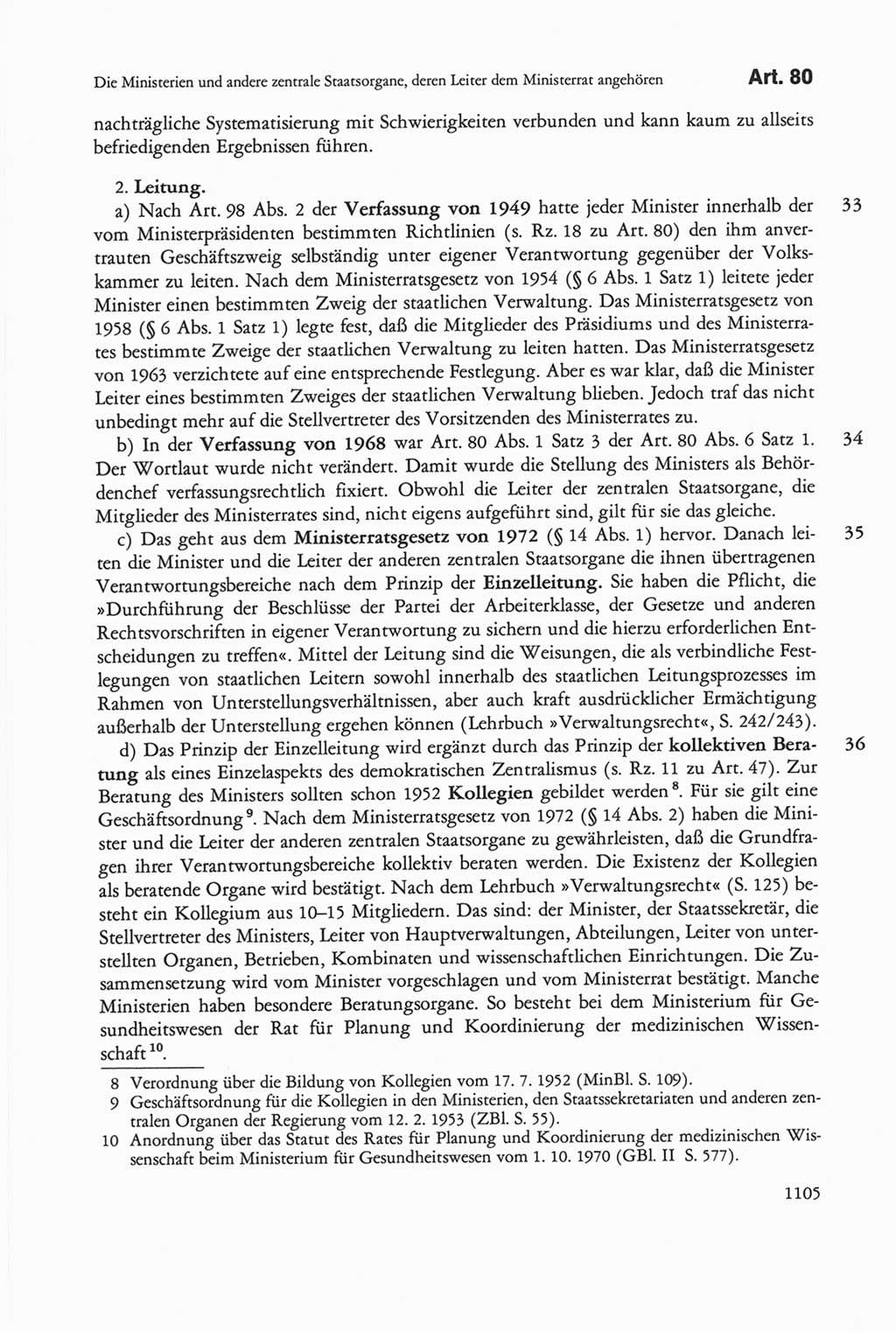 Die sozialistische Verfassung der Deutschen Demokratischen Republik (DDR), Kommentar mit einem Nachtrag 1997, Seite 1105 (Soz. Verf. DDR Komm. Nachtr. 1997, S. 1105)