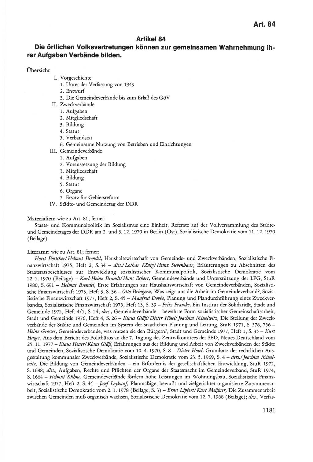 Die sozialistische Verfassung der Deutschen Demokratischen Republik (DDR), Kommentar mit einem Nachtrag 1997, Seite 1181 (Soz. Verf. DDR Komm. Nachtr. 1997, S. 1181)