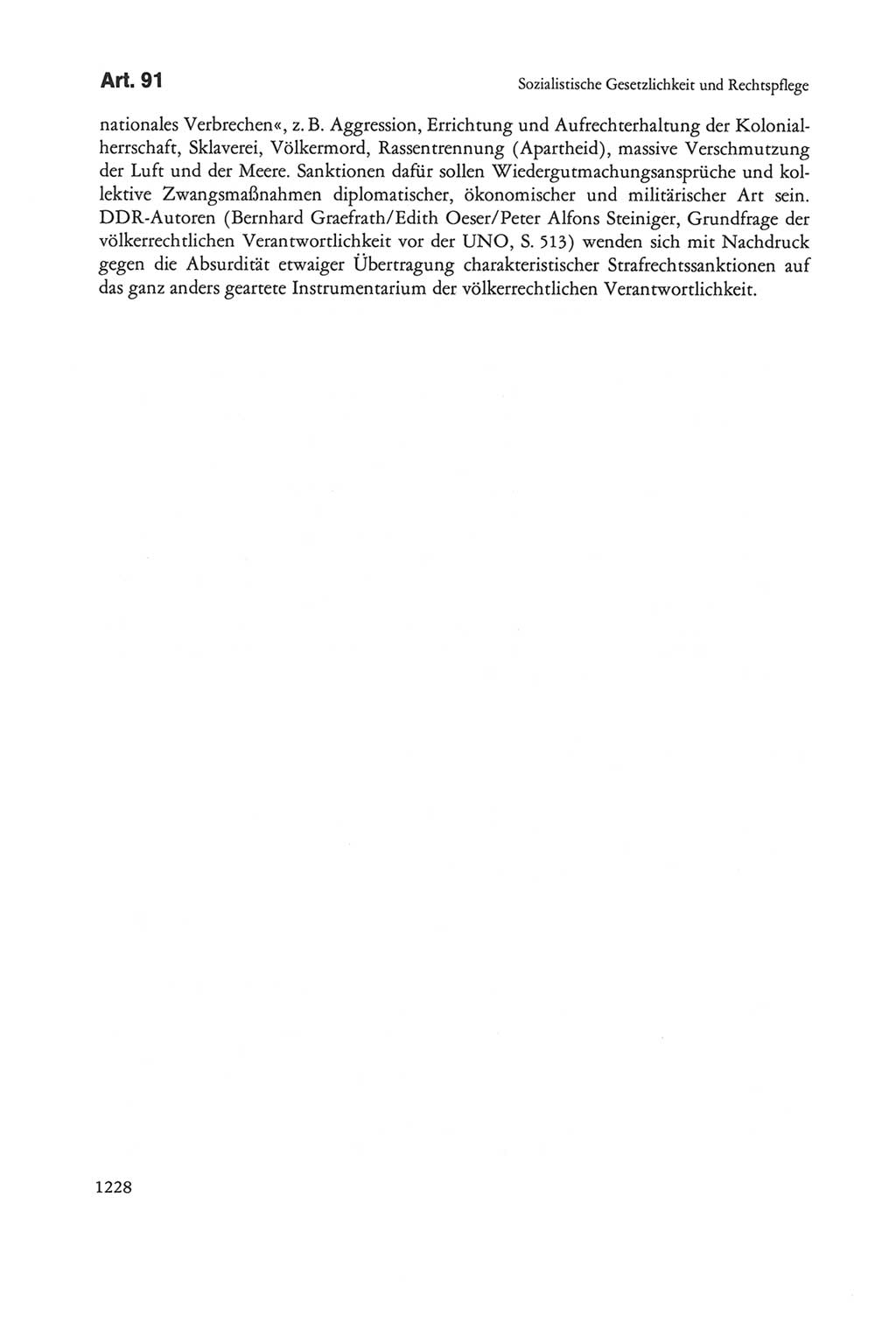 Die sozialistische Verfassung der Deutschen Demokratischen Republik (DDR), Kommentar mit einem Nachtrag 1997, Seite 1228 (Soz. Verf. DDR Komm. Nachtr. 1997, S. 1228)