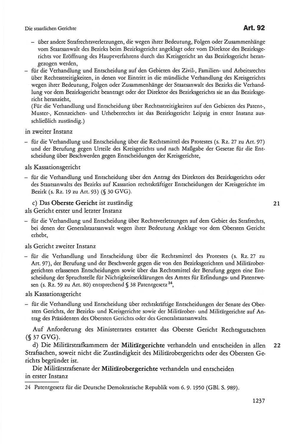 Die sozialistische Verfassung der Deutschen Demokratischen Republik (DDR), Kommentar mit einem Nachtrag 1997, Seite 1237 (Soz. Verf. DDR Komm. Nachtr. 1997, S. 1237)