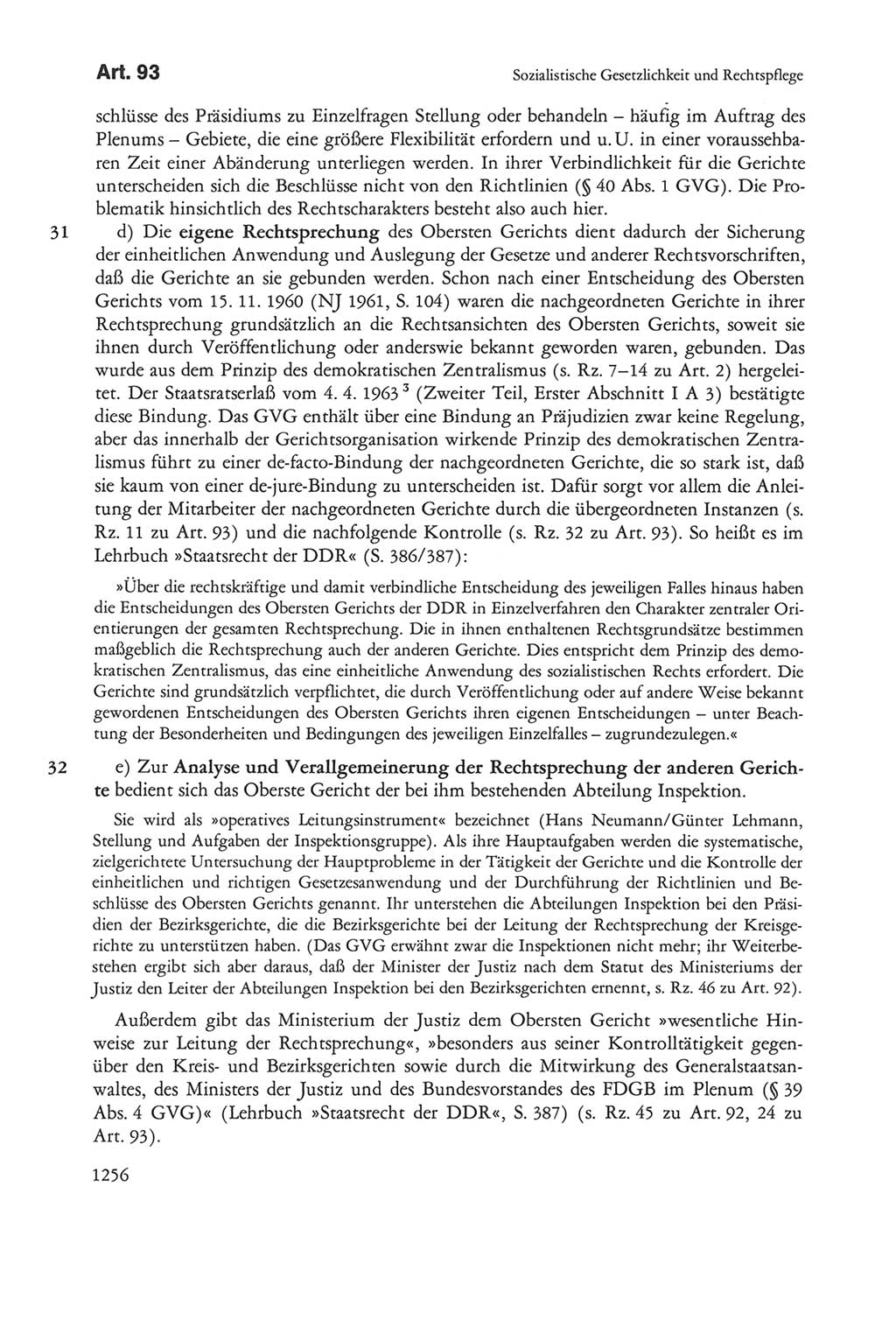 Die sozialistische Verfassung der Deutschen Demokratischen Republik (DDR), Kommentar mit einem Nachtrag 1997, Seite 1256 (Soz. Verf. DDR Komm. Nachtr. 1997, S. 1256)