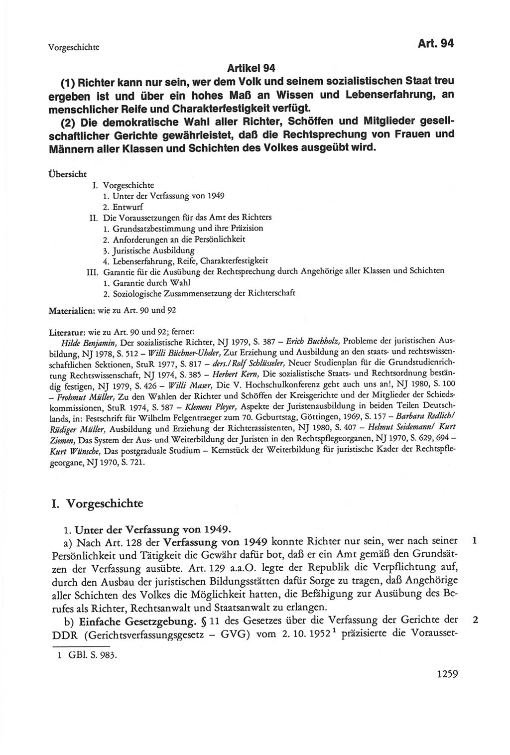 Die sozialistische Verfassung der Deutschen Demokratischen Republik (DDR), Kommentar mit einem Nachtrag 1997, Seite 1259 (Soz. Verf. DDR Komm. Nachtr. 1997, S. 1259)