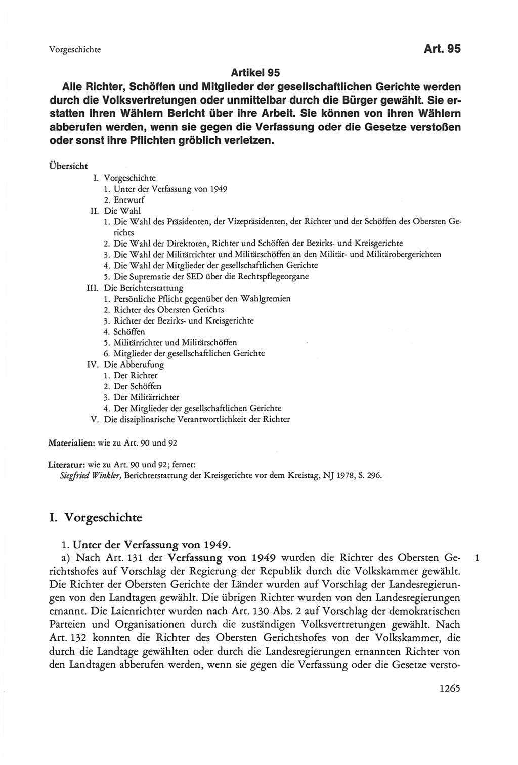 Die sozialistische Verfassung der Deutschen Demokratischen Republik (DDR), Kommentar mit einem Nachtrag 1997, Seite 1265 (Soz. Verf. DDR Komm. Nachtr. 1997, S. 1265)