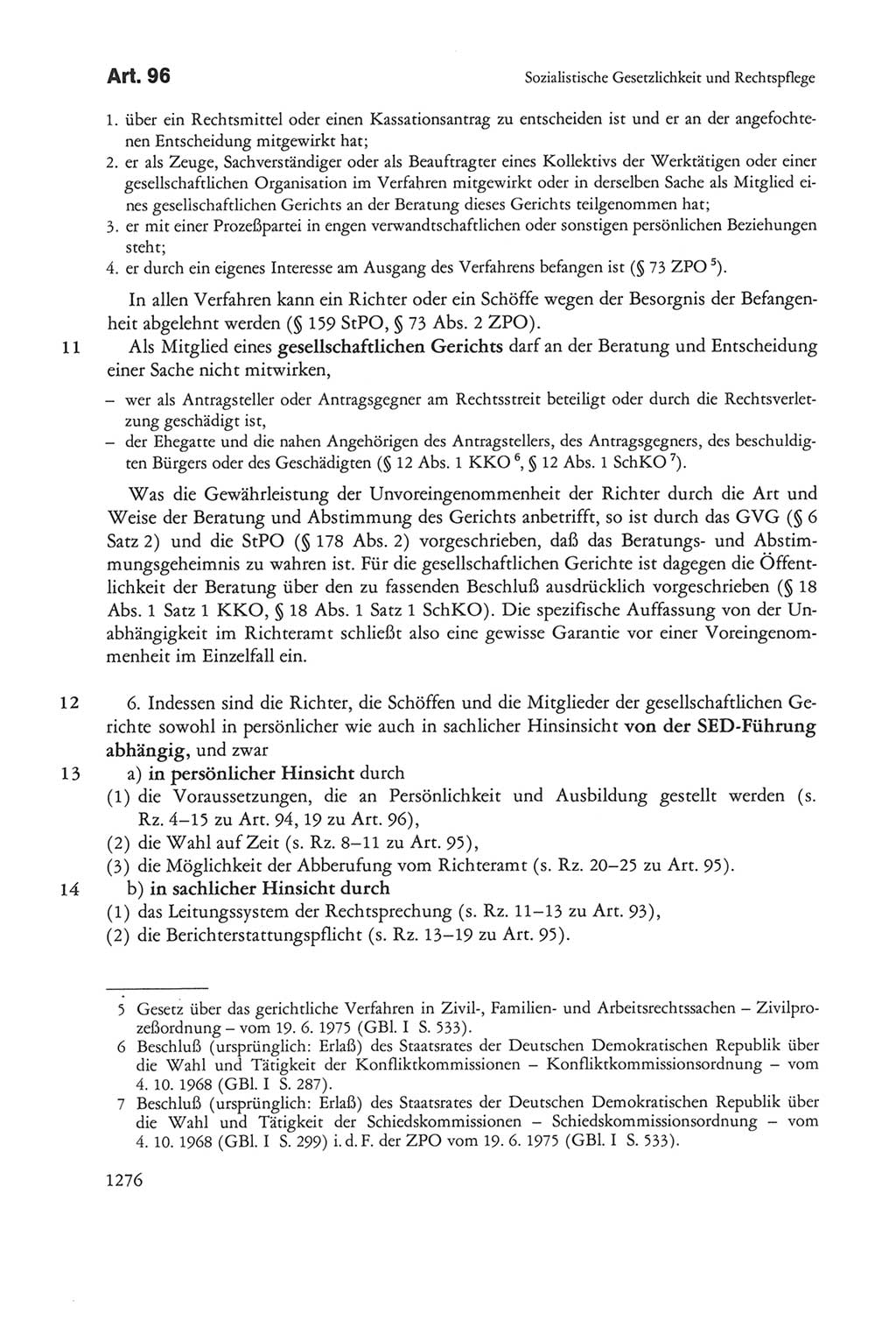 Die sozialistische Verfassung der Deutschen Demokratischen Republik (DDR), Kommentar mit einem Nachtrag 1997, Seite 1276 (Soz. Verf. DDR Komm. Nachtr. 1997, S. 1276)