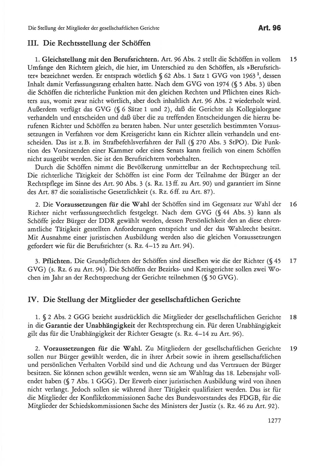 Die sozialistische Verfassung der Deutschen Demokratischen Republik (DDR), Kommentar mit einem Nachtrag 1997, Seite 1277 (Soz. Verf. DDR Komm. Nachtr. 1997, S. 1277)