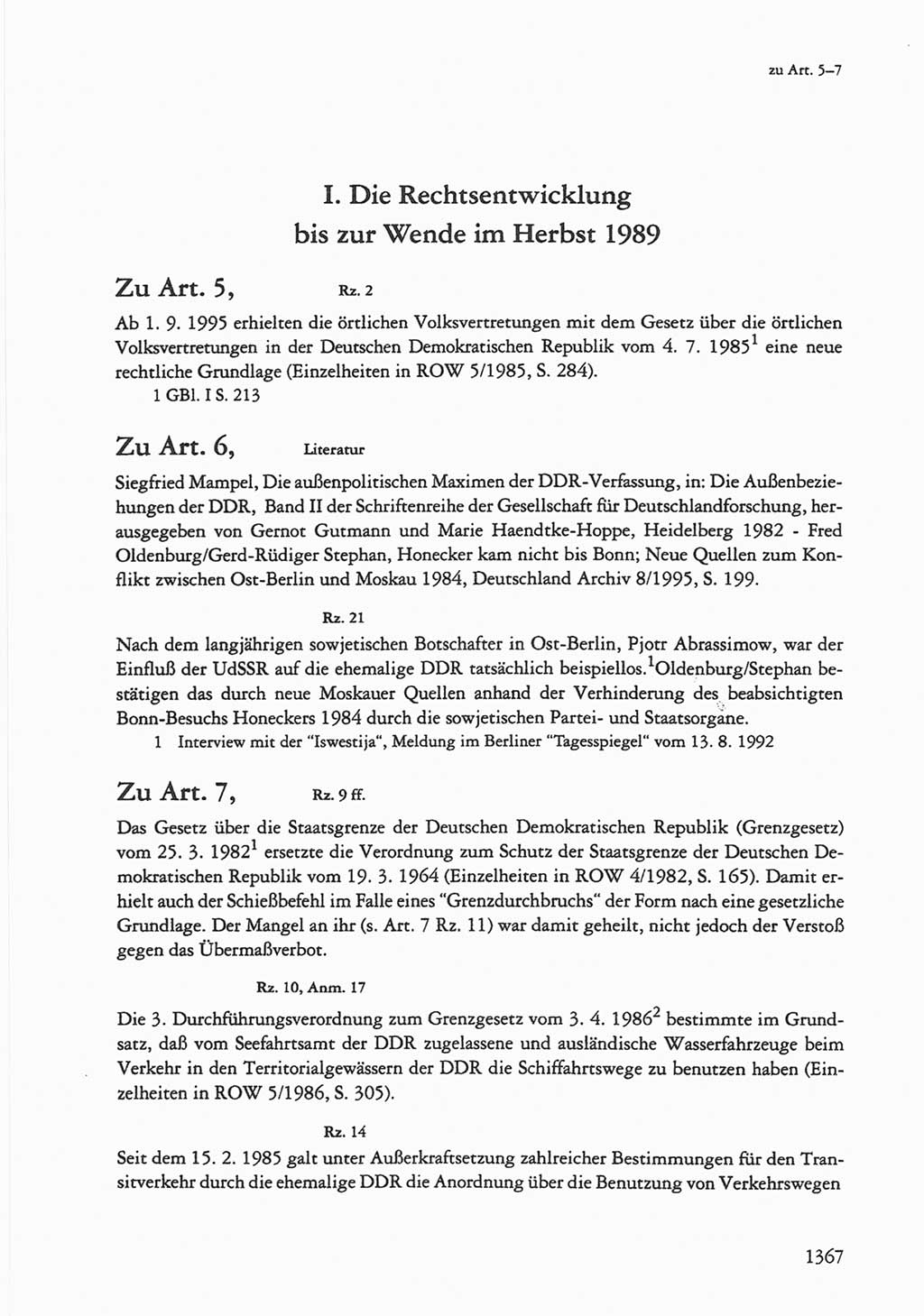 Die sozialistische Verfassung der Deutschen Demokratischen Republik (DDR), Kommentar mit einem Nachtrag 1997, Seite 1367 (Soz. Verf. DDR Komm. Nachtr. 1997, S. 1367)