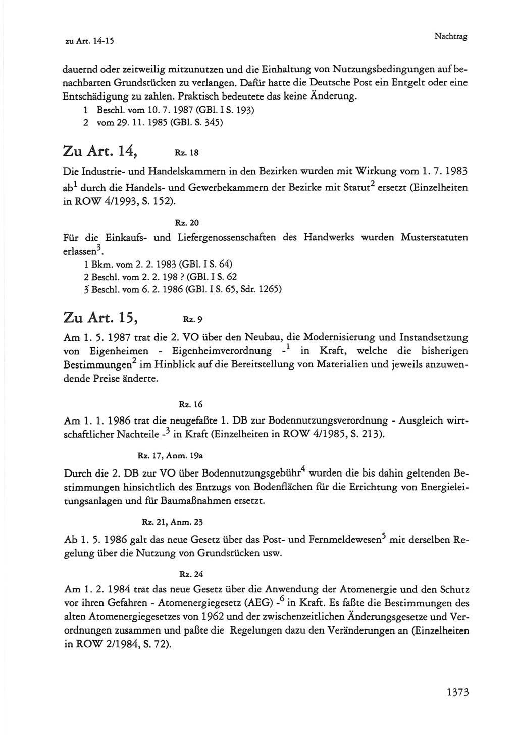 Die sozialistische Verfassung der Deutschen Demokratischen Republik (DDR), Kommentar mit einem Nachtrag 1997, Seite 1373 (Soz. Verf. DDR Komm. Nachtr. 1997, S. 1373)