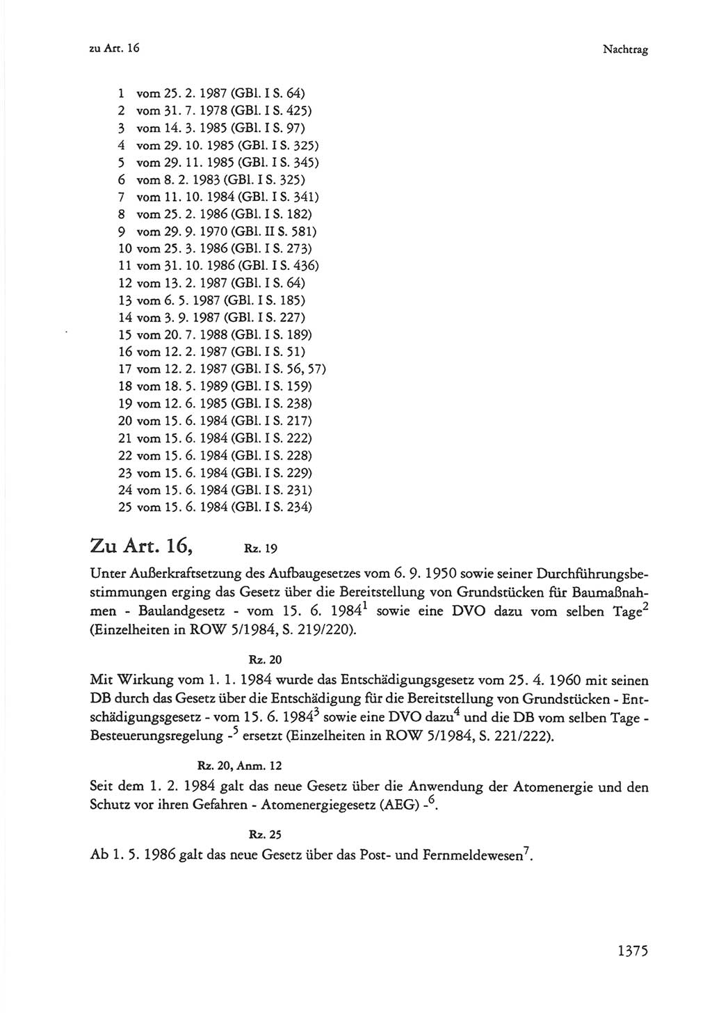 Die sozialistische Verfassung der Deutschen Demokratischen Republik (DDR), Kommentar mit einem Nachtrag 1997, Seite 1375 (Soz. Verf. DDR Komm. Nachtr. 1997, S. 1375)