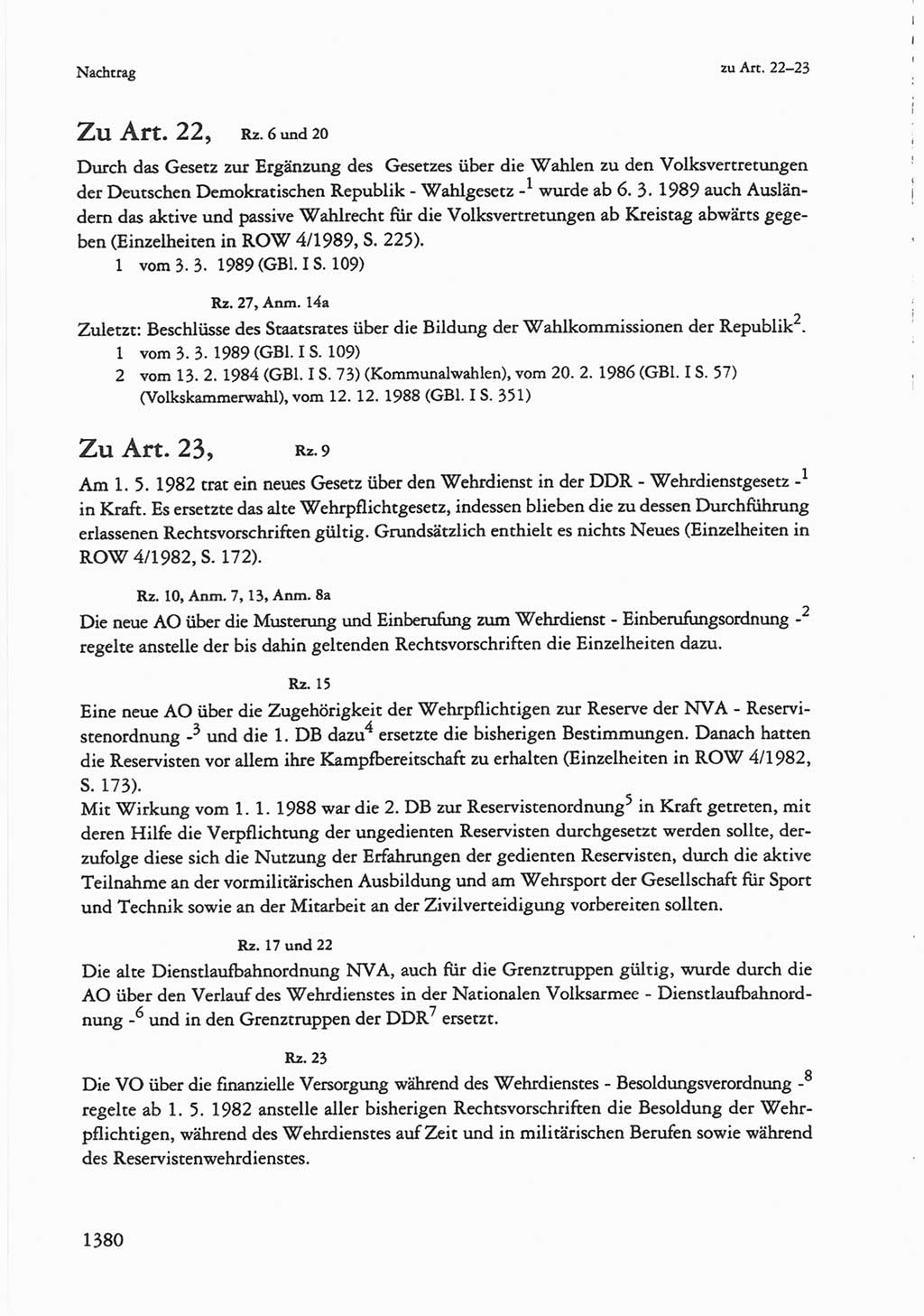 Die sozialistische Verfassung der Deutschen Demokratischen Republik (DDR), Kommentar mit einem Nachtrag 1997, Seite 1380 (Soz. Verf. DDR Komm. Nachtr. 1997, S. 1380)