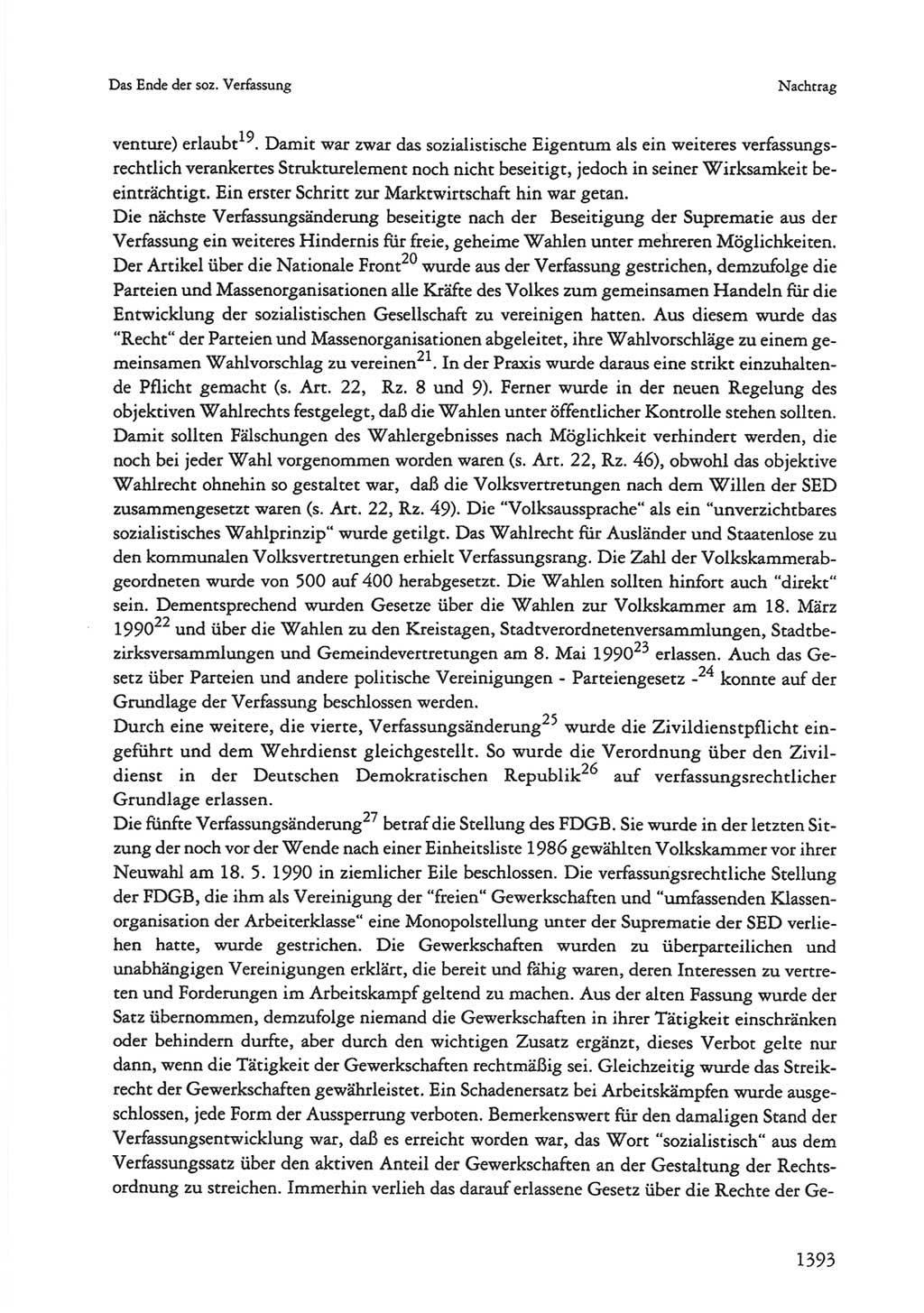 Die sozialistische Verfassung der Deutschen Demokratischen Republik (DDR), Kommentar mit einem Nachtrag 1997, Seite 1393 (Soz. Verf. DDR Komm. Nachtr. 1997, S. 1393)